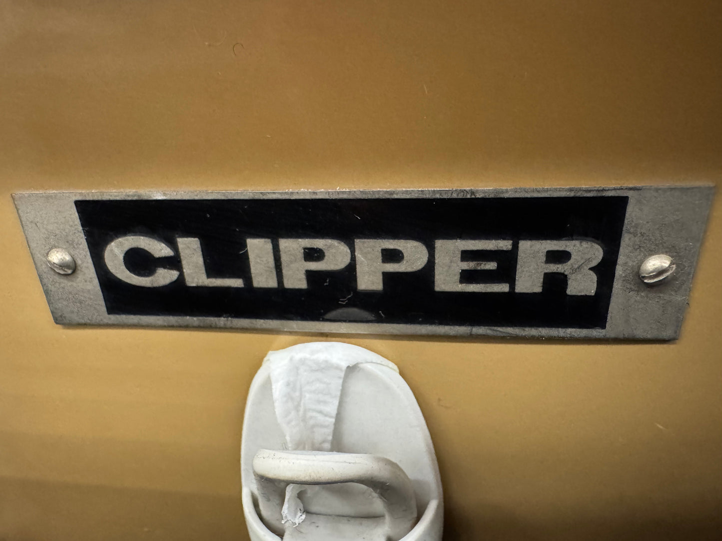 Clipper 5-drawer metal desk, ca. late 1960s, 54x25x29"