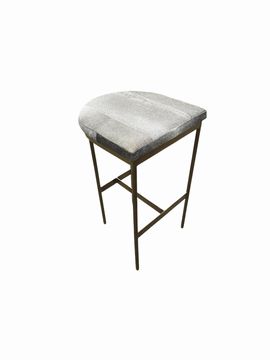 35" Grey Iron Backless Bar Stool (Set of 2)