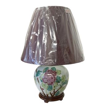 Ginger Jar Floral with Bird Design Lamp 22.5H