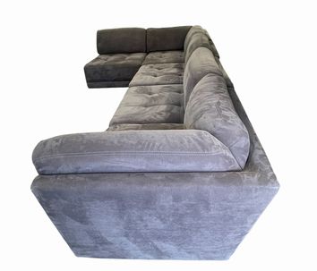 Contemporary gray sectional sofa, 29H 140W 70D