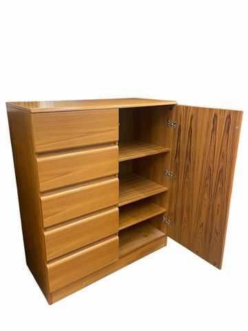 Teak side by side gentleman's chest, 47H. 40.5W. 19.5D.
