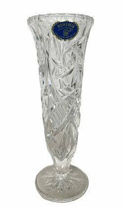 Lead crystal vase from Czech Republic, 8.25" h