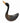 Carved wood goose, 13" h, 9" w, 3.5" d