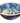 Asian blue/white ceramic bowl, 2.75" h, 6" diam.