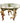 Antique European round beveled glass-top coffee table w/ 3 bronze putti supports