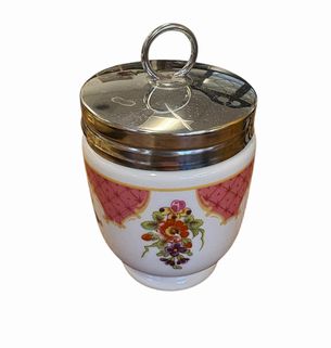 Royal Worcester porcelain egg coddler, 4.25" h