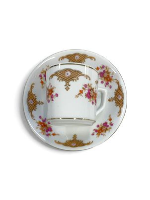 Vintage Set Of 6 Demitasse Porcelain Espresso Cup & Saucer 3x4"