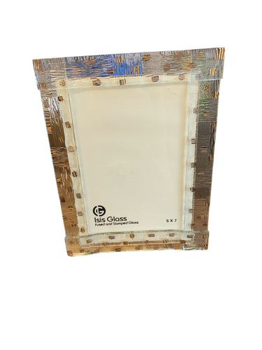 Two Pc. Of Isis Glass - Picture Frame & Handkerchief Bowl