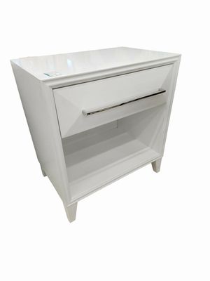 Nightstand, White, 1 Drawer With Under Shelf