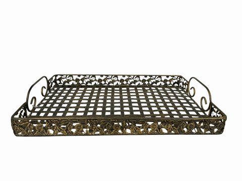 Wire Mesh Tray w/Handles L. 21 in. x 14 in. x H. 4 in.