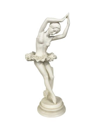 White Stone Statue of Ballerina 13.5"H