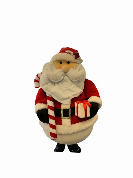 Stuffed Santa w Gift 25"x14"