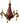 Continental Style Painted & Gilt 5 Arm Tole Chandelier,29 in. x 24 in. Diam.