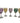 Set of 5 Cristalleria Fumo colored wine glasses (Italy), 7" h