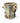 "Faux bois" ceramic tree trunk planter (as is) on metal rolling stand, 15.5" h,