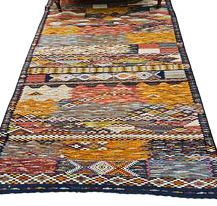 Intricate Design, Multi-colored Woven Tribal Rug 6'W X 9'