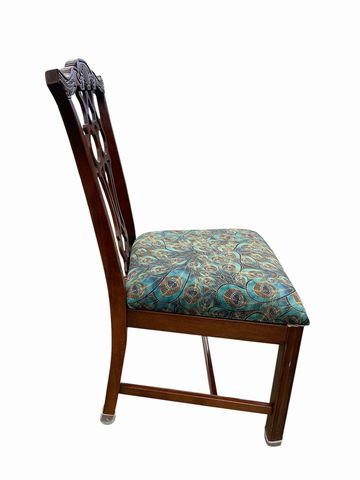 Pair of Bernhardt Chippendale-style dining chairs, 39.5H. 21.5W. 23D.