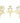 Set of 3 white cast-iron wall hooks, 6.5" h, 4.25" w, 2.5" d