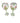 Two Hand Painted Flamingo Balloon Wine Glasses 9x4"