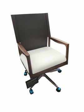 Lulu Desk Chair, Espresso Leather Blend