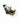 Santa Figure - Green Outfit w/ Wicker Sleigh 17x23"