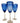 Set of 3 Cobalt Blue Wine Glasses w Clear Twist Stems 9"h
