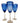 Set of 3 Cobalt Blue Wine Glasses w Clear Twist Stems 9"h
