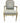 Antique Louis XVI fauteuil armchair w/ blue/cream upholstery, 41.5H. 24W. 24D.
