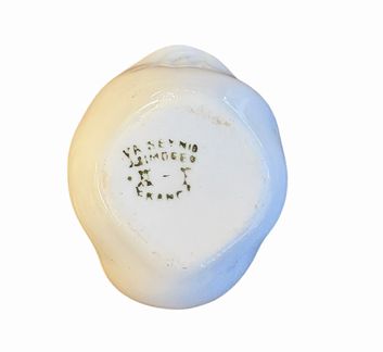 Tiny Limoges oval off-white porcelain trinket dish, .5" h, 2.5" w, .75" w