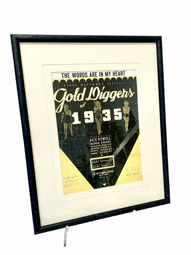 1935 Original  Sheet Music cover, "Gold Diggers" 18x15"