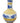 Yellow Chinese balustrade vase w/ blue/white bands, 27" h
