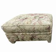 Floral Upholstered Ottoman, H. 16.5 in. x W. 31.5 in. x D. 22.5 in.