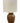 Burnished, hammered brass ginger jar lamp w/ ivory drum shade, 27" h