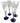 Set of 4 MCM cobalt blue stem champagne flutes, 8.75"