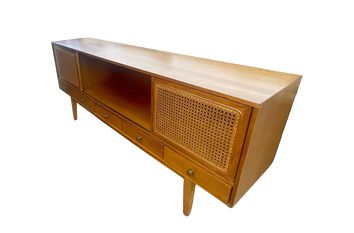 Mid-century-style media console, 29.75H 70W 16D