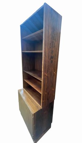 MCM Poul Hundevad brazilian rosewood wall unit with birch interior 77H 54.5W 17D