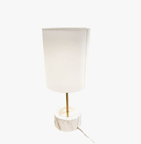 Contemporary Table Lamp, Marble Base 19.5"Hx8"D