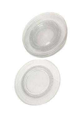 Set x6 Textured Glass Plates 7.5"d