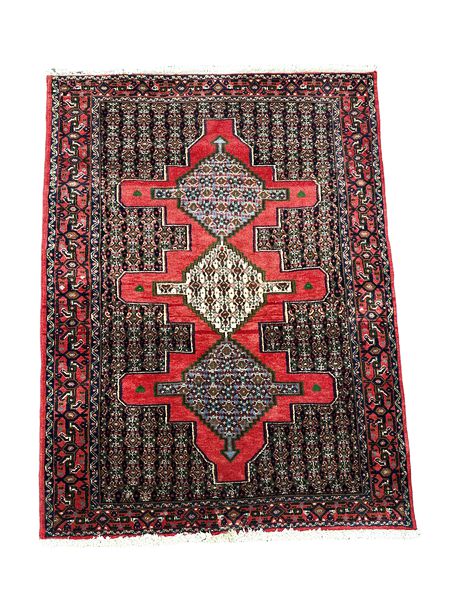 Oriental Wool Rug (4'1"x6'9"), Rust/Navy/Cream