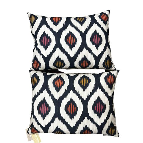 Pair Ikat Design 22"L Pillows