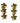 Pair 14k Yellow Gold Hawaiian Floral Dangle Earrings