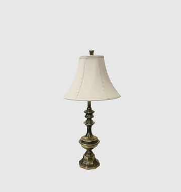 Solid Brass Table Lamp w/Beige Shade 32"x6.5"