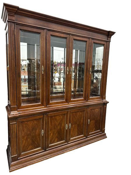 China/Bar Cabinet w/Glass Doors/Shelves, 72x19x83"