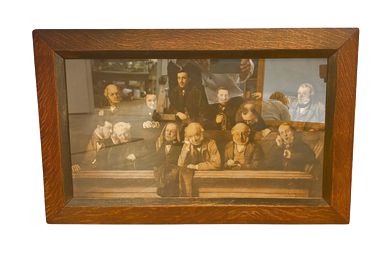 "Gentlemen of the Jury," antique lithograph in oak frame, 18.5x29"