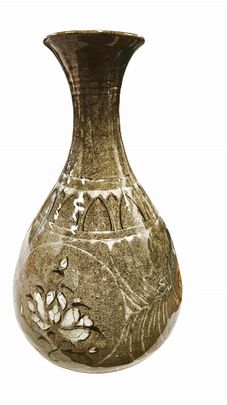 Korean Celedon Vase 11"H x 5"Dia