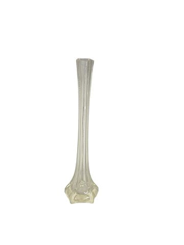 Tall glass bud vase, 13.75H