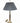 Classic glass and gold lamp w/ gray pleated shade, 31.6" h