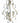 White iron pendant chandelier w/ crystals, 29" h