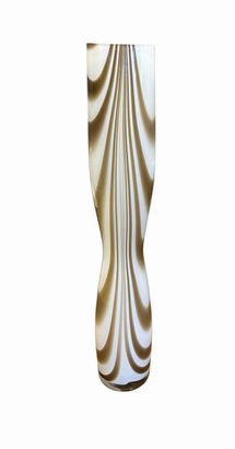 White/brown glass vase, 16" h