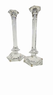 Pair Val St Lamber Candelsticks 12"H